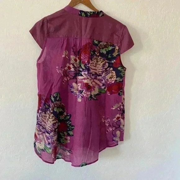Soft surroundings floral button up top size PS - Picture 3 of 4